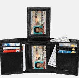 Leather Trifold Wallet for Men 